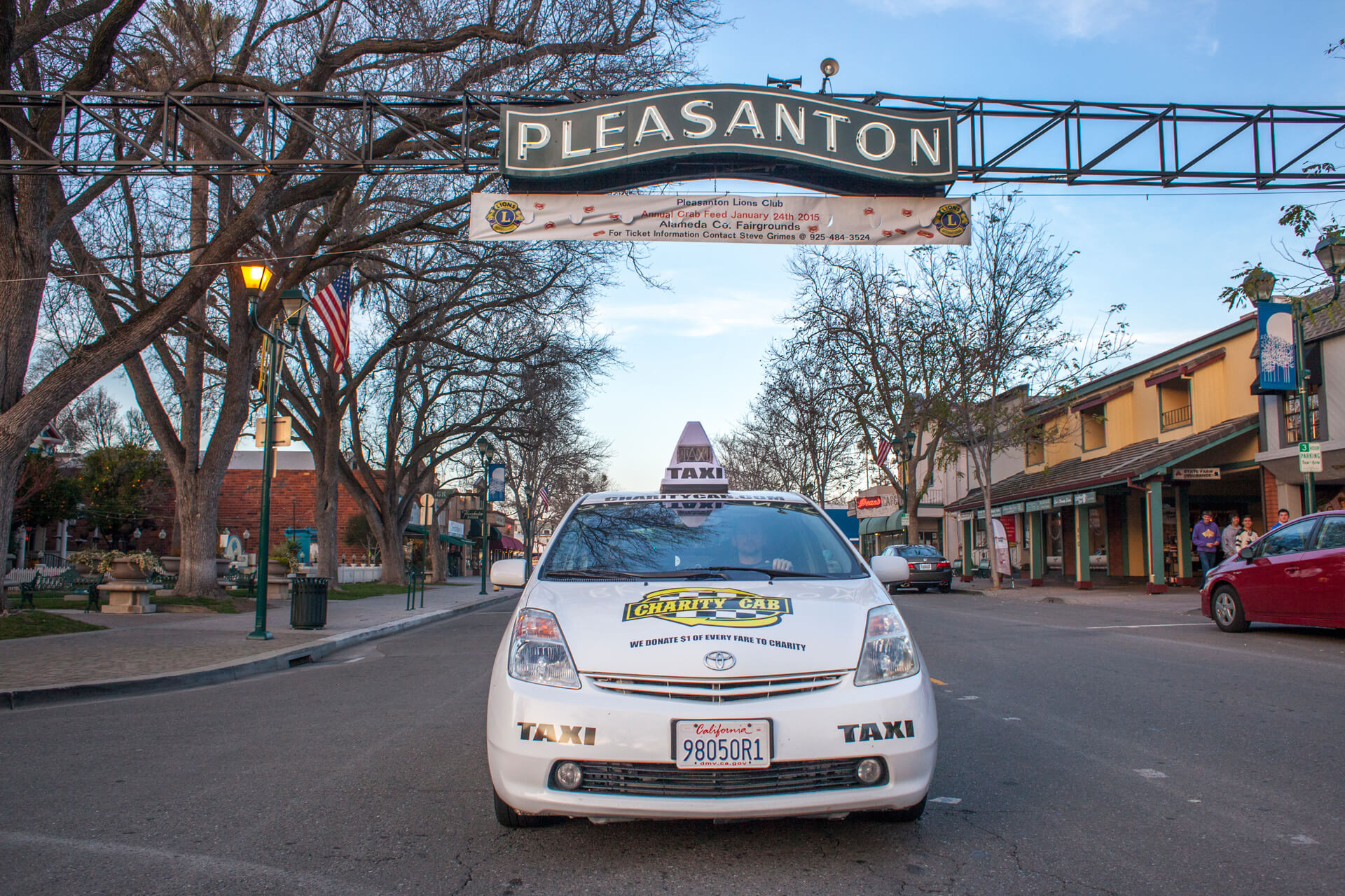 charity cab is your choice for taxi after the wonderful downtown Pleasanton restaurants.